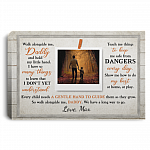 Custom Photo Walk Alongside Me Daddy Wrapped Framed Canvas Prints - Unframed Poster - Home Wall Art, White, 0.75'' Framed Canvas