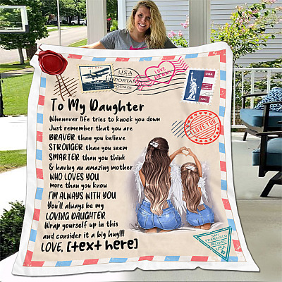Alternative view of Personalized To My Daughter Remember That You're Braver Stronger Fleece Blanket - Mink Blanket - Woven Blanket