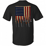 American Gun Flag Rifles Flag Print On Back T-Shirt, Black, Unisex T-Shirt