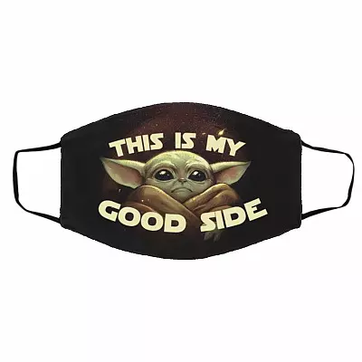 This Is My Good Side, White, Cloth Face Cover – Medium/Large