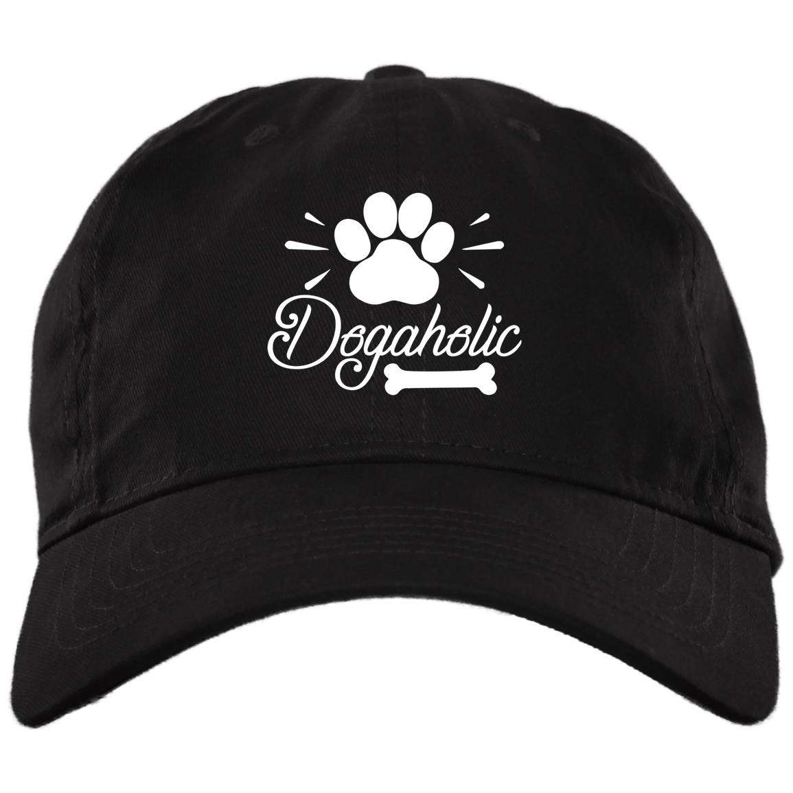 Dogaholic Twill Cap, Black, Brushed Twill Dad Cap