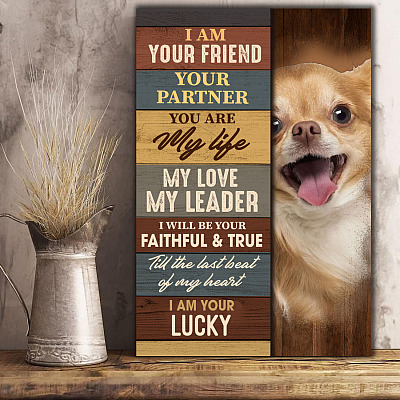Alternative view of Personalized Custom Photo Text Dog I Am Your Friend Your Partner Framed Canvas - Unframed Poster