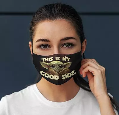 Alternative view of This Is My Good Side Washable Reusable Custom Printed Cloth Face Mask Cover