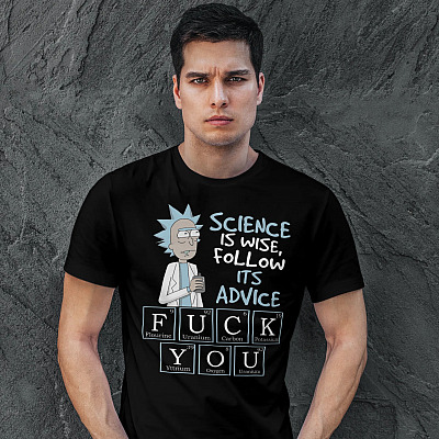 Alternative view of Pickle Rick And Morty Science Is Wise Follow Its Advice Fuck You T-shirt - Periodic Table Of Elements Funny Shirt