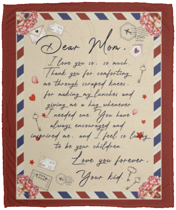 Dear Mom Love Letter Fleece Blanket - Mink Sherpa Blanket - Woven Blanket, White, Cozy Plush Fleece Blanket - 50x60 Dear Mom Love Letter Fleece Blanket - Mink Sherpa Blanket - Woven Blanket, White, Cozy Plush Fleece Blanket - 50x60