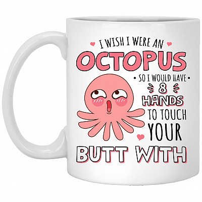 I Wish I Were an Octopus, White, 11 oz. White Mug