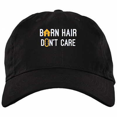 Barn Hair Don't Care, Black, Brushed Twill Dad Cap