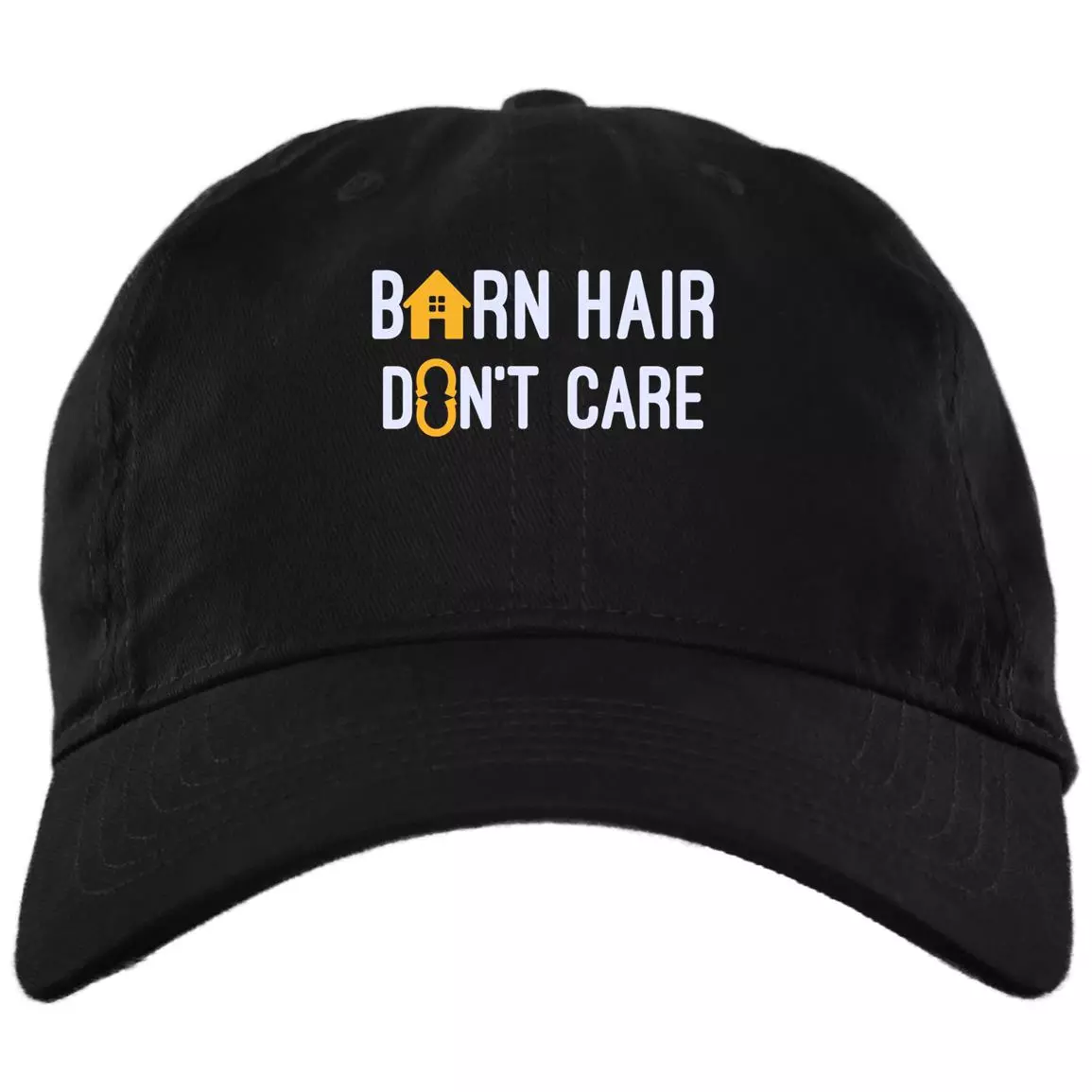 Barn Hair Don't Care, Black, Brushed Twill Dad Cap