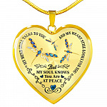 Dragonfly My Mind Still Talks To You And My Heart Still Looks For You Are At Peace Heart Pendant Necklace - Heart Luxury Necklace (Gold Plated)