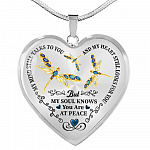 Dragonfly My Mind Still Talks To You And My Heart Still Looks For You Are At Peace Heart Pendant Necklace - Heart Luxury Necklace (Silver)