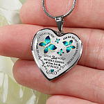 Butterfly My Mind Still Talks To You And My Heart Still Looks For You Are At Peace Heart Pendant Necklace - Heart Luxury Necklace (Silver)