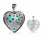 Butterfly My Mind Still Talks To You And My Heart Still Looks For You Are At Peace Heart Pendant Necklace - Heart Luxury Necklace (Silver)