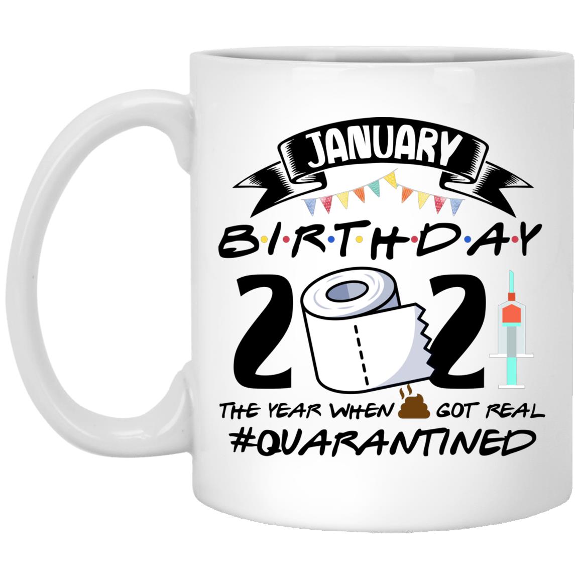 January Birthday 2021, White, 11 oz. White Mug January Birthday 2021, White, 11 oz. White Mug