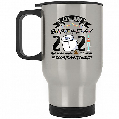 14 oz. Silver Travel Mug