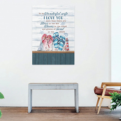Alternative view of To My Wonderful Wife I Love You Unframed Canvas - Unframed Poster - To My Wife Love Beach Home Decor