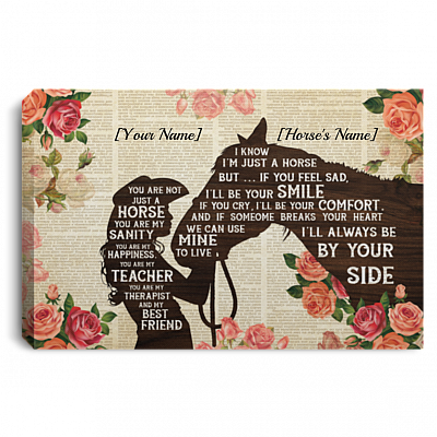 Personalized You Are Not Just A Horse You Are My Sanity Wrapped Framed Canvas Prints - Unframed Poster, White, 0.75'' Framed Canvas