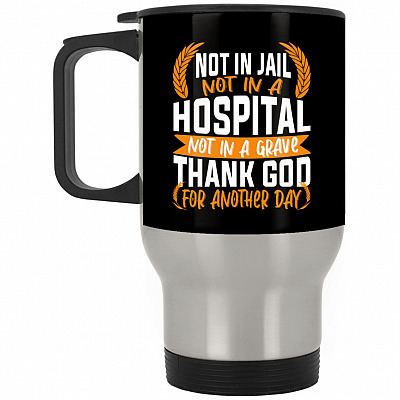 14 oz. Silver Travel Mug