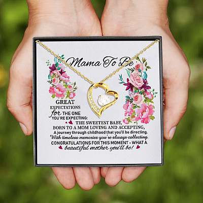 Great Expectations Sweet Baby Beautiful Mom Quotes First Time Mom Gift Forever Love Pendant Necklace