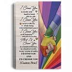 Personalized I Choose You To Do Life With Hand In Hand Side By Side LGBT Framed Canvas Prints - Unframed Poster, White, 0.75'' Framed Canvas