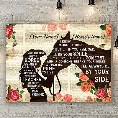 Alternative view of Personalized You Are Not Just A Horse You Are My Sanity Wrapped Framed Canvas Prints - Unframed Poster