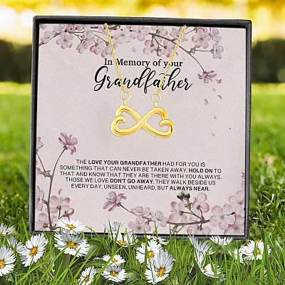 In Memory Of Your Grandfather The Love Your Grandfather Had For You Infinity Heart Pendant Necklace