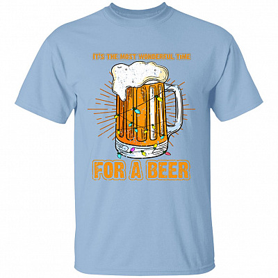 It's The Most Wonderful Time For A Beer T-Shirt, Light Blue, g500-5-3-oz-t-shirt-unisex-t-shirt