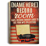 Personalized Record Room Vinyl Nobody Asks to See Your Mp3 Collection Wrapped Framed Canvas Prints - Unframed Poster, White, 0.75'' Framed Canvas