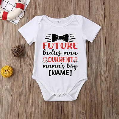 Alternative view of Personalized Future Ladies Man Current Mama's Boy Baby Onesie - Toddler Baby Infant Bodysuit