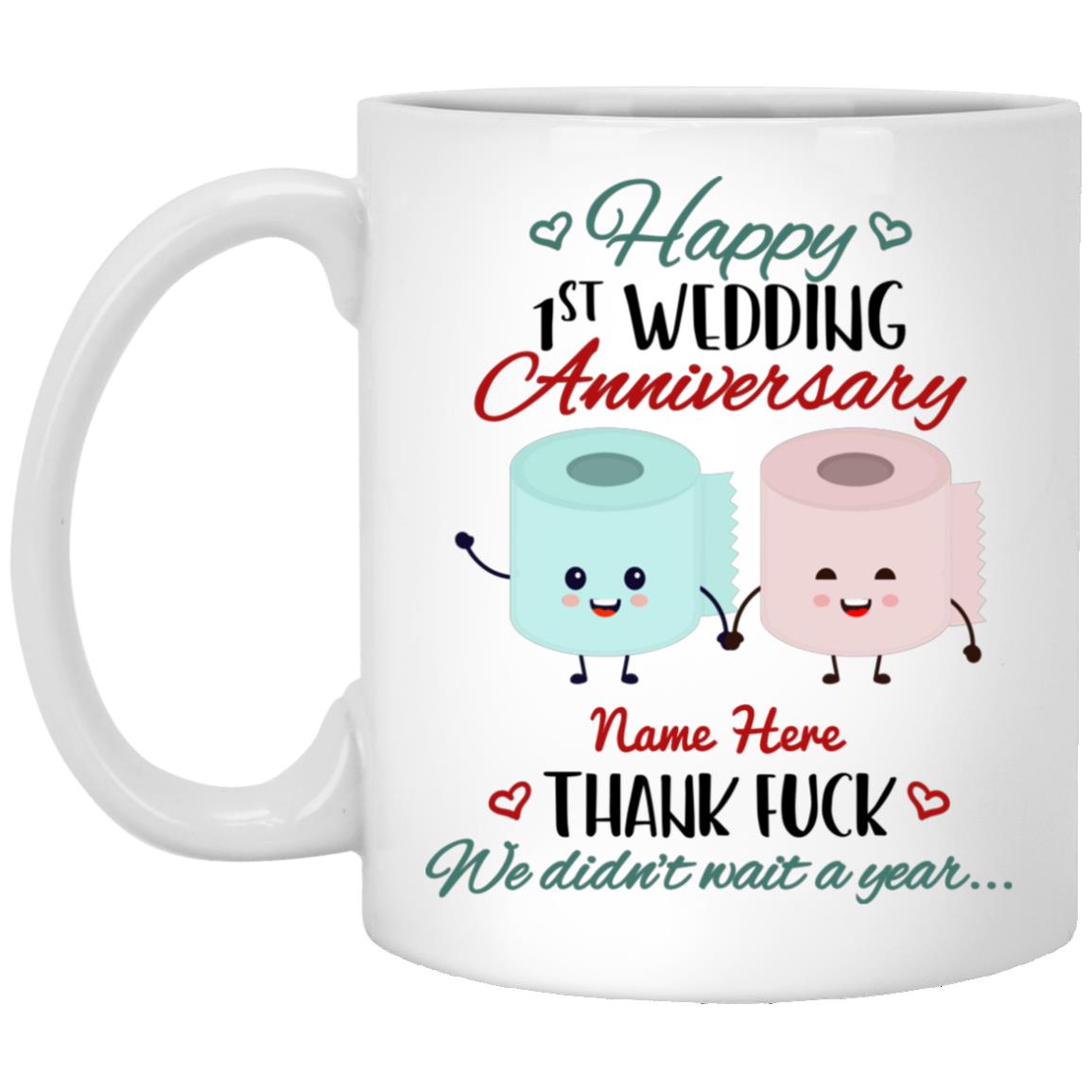 Personalized 1st Wedding Paper, White, xp8434-11-oz-white-mug-11-oz-white-mug