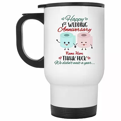 14 oz. White Travel Mug