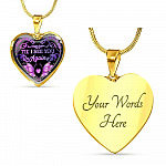 Butterfly I Will Carry You With Me Til' I See You Again Memorial Loss Of Loved One Heart Pendant Necklace - Heart Luxury Necklace (Gold Plated)
