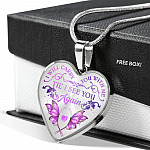 Butterfly I Will Carry You With Me Til' I See You Again Memorial Loss Of Loved One Heart Pendant Necklace - Heart Luxury Necklace (Silver)