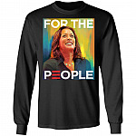 Kamala Harris For The People Water Color Mr Vice President Hoodie - Inauguration Day 2021 Election Sweatshirt, Black, Long Sleeve