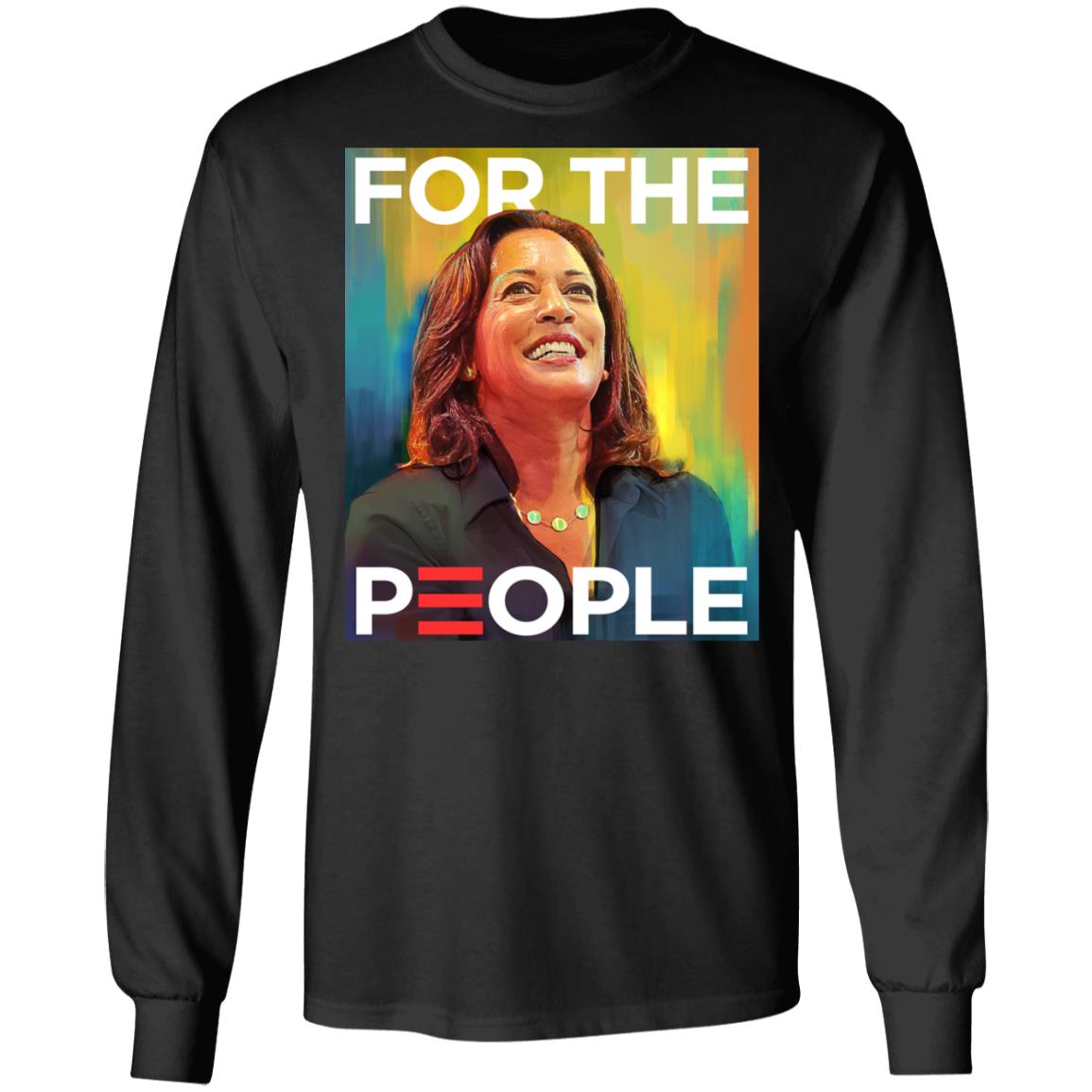 Kamala Harris For The People Water Color Mr Vice President Hoodie - Inauguration Day 2021 Election Sweatshirt, Black, Long Sleeve