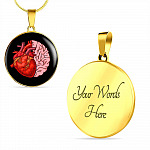 Love Thought Circle Pendant Necklace - Circle Luxury Necklace (Gold Plated) Love Thought Circle Pendant Necklace - Circle Luxury Necklace (Gold Plated)