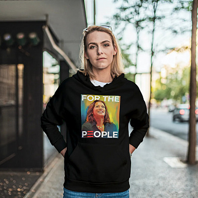 Alternative view of Kamala Harris For The People Water Color Mr Vice President Hoodie - Inauguration Day 2021 Election Sweatshirt