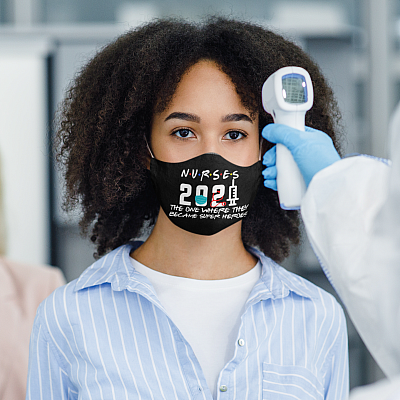 Alternative view of Nurse 2021 The One Where They Became Super Heroes Washable Reusable Custom Printed Cloth Face Mask Cover
