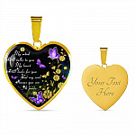 My Mind Still Talks To You My Heart Still Looks For You Memorial Butterfly Heart Pendant Necklace - Heart Luxury Necklace (Gold Plated)