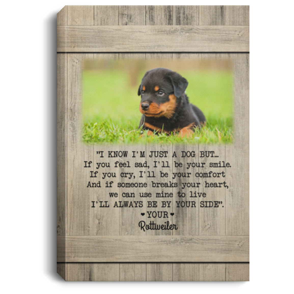 Personalized Photo I Know I'm Just A Dog But If You Feel Sad I'll Be Your Smile Canvas Prints - Unframed Poster, White, 0.75'' Framed Canvas