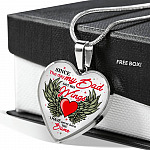 Since The Day My Dad Got Her Wings I Have Never Been the Same Memory Necklaces - Heart Pendant Necklace - Heart Luxury Necklace (Silver)