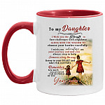 To My Daughter Accent Mug, White/Red, 11 oz. Accent Mug