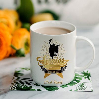 Alternative view of Personalized Senior Class of 2021 Musical Graduation Coffee Mug - Beer Stein - Water Bottle - Color Changing Mug