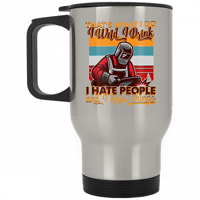 14 oz. Silver Travel Mug