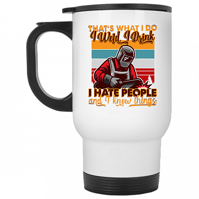 14 oz. White Travel Mug
