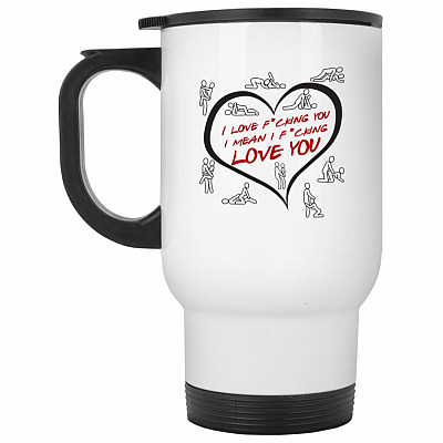 14 oz. White Travel Mug