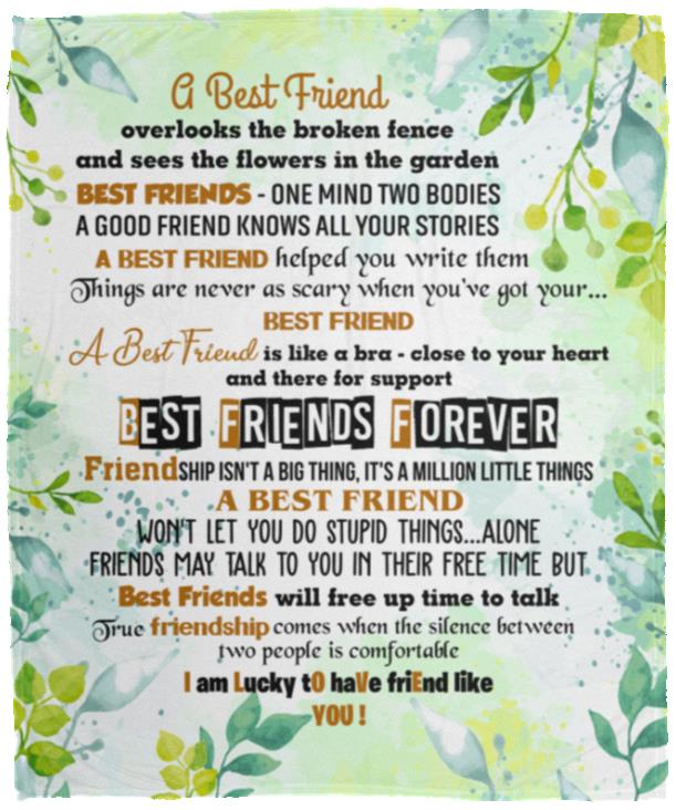 I Am Lucky To Have Friend Like You Blanket, White, Cozy Plush Fleece Blanket - 50x60 I Am Lucky To Have Friend Like You Blanket, White, Cozy Plush Fleece Blanket - 50x60