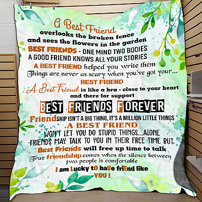 Alternative view of I Am Lucky To Have Friend Like You Fleece Blanket - Mink Sherpa Blanket - Woven Blanket - Best Friend Gift