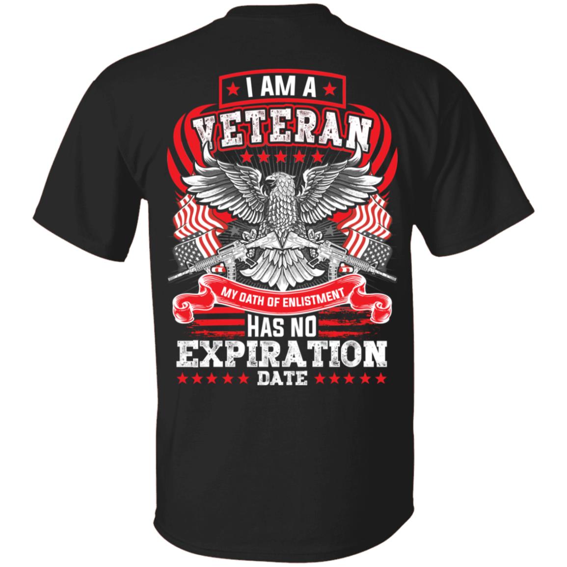 I Am A Veteran Like My Father Before Me Print On Back Only Shirt - Funny Veteran Dad, Black, Unisex T-Shirt
