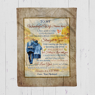 Alternative view of Personalized to My Wonderful Wife Once Upon a Time Gift from Husband Fleece Blanket - Mink Sherpa Blanket