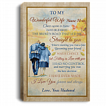 Personalized to My Wonderful Wife Once Upon a Time Gift from Husband Framed Canvas Prints - Unframed Poster, White, 0.75'' Framed Canvas